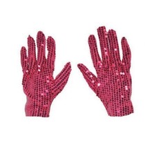 Handschoenen fuchsia pailletten