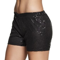 Hotpants pailletten zwart