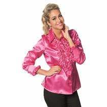 Dames Ruche Blouse Pink
