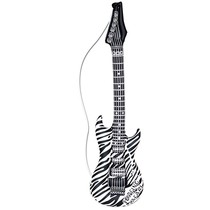 Opblaas Gitaar Zebra print 105cm