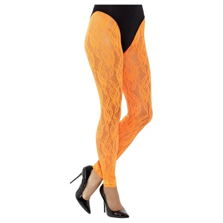 Legging Neon Oranje Kant