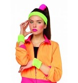 80's zweetband set neon geel