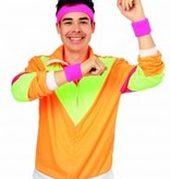 80's zweetband set neon roze