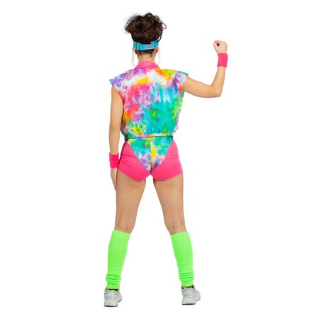 Aerobic Party Outfit Tie Dye Neon Dames