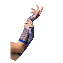 Vingerloze Handschoenen Lang Visnet Blauw