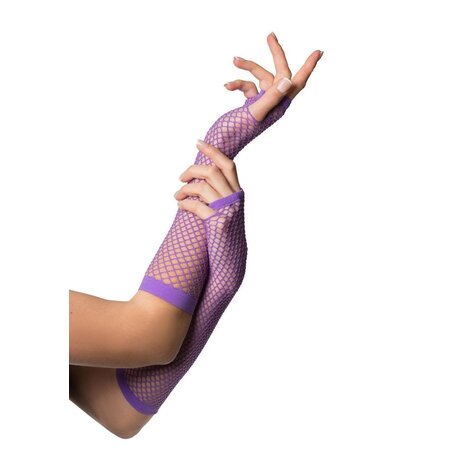 Vingerloze Handschoenen Lang Visnet Paars