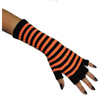 Handschoenen Neon gestreept Oranje Vingerloos