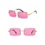 Bril Rechthoek Met Roze Glazen