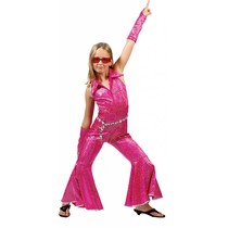 Disco jumpsuit kind roze