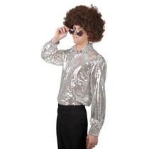 Disco blouse Spangles zilver