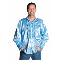 Rouches blouse luxe lichtblauw