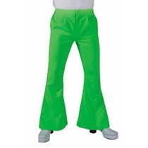 Hippie disco broek fluor groen man