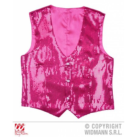 Paillettenvest roze man