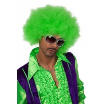 Afro pruik neon groen