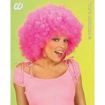 Pruik Afro roze extra krul elite