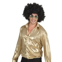 Disco blouse shiny goud