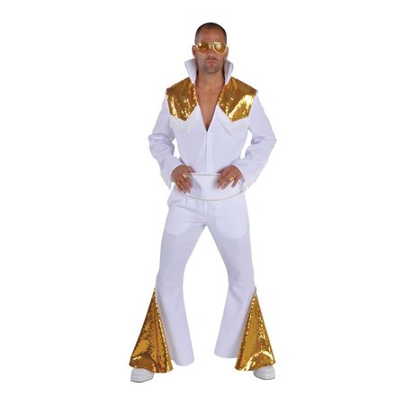 Elvis Las Vegas kostuum Elite wit/goud