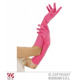 Handschoenen lang neon roze