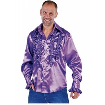 Blouse disco ruches populair paars