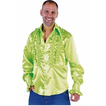 Rouches blouse fluor groen populair