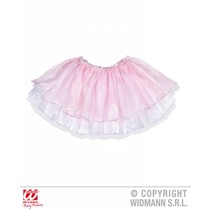 Tutu satijn met tule roze/wit kind 4 lagen