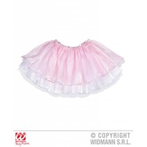 Tutu satijn met tule roze/wit kind 4 lagen