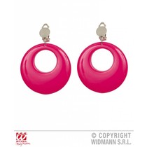Oorbellen neon roze