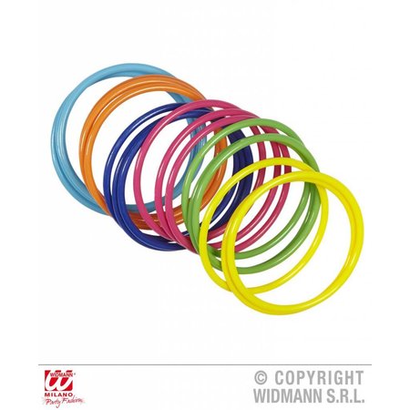 Armband 18 ringen neon multikleuren