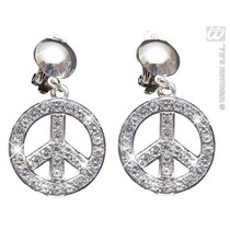 Peace and Love oorbellen Strass