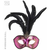 Glitter oogmasker met stenen roze