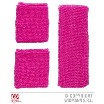80's zweetband set neon roze