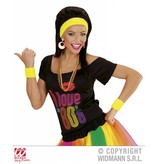 80's zweetband set neon geel