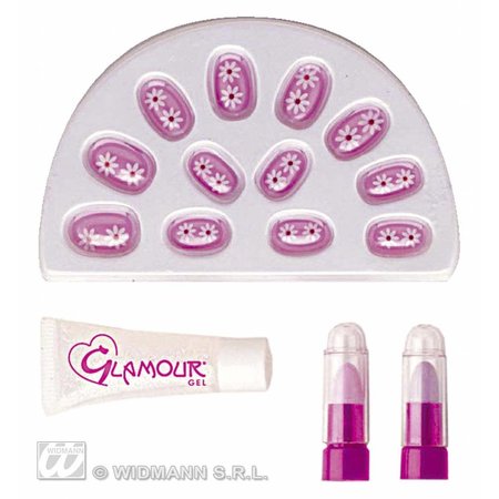 Glamour Girl nagelset + lippenstift