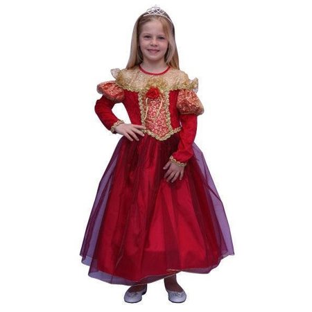 Prinsessen verkleedkleren rood/goud