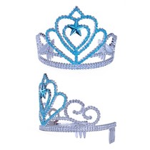 Tiara kam ijsprinses zilver/blauw