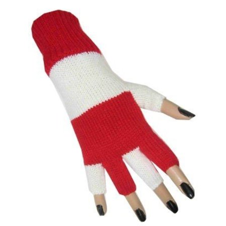 Vingerloze handschoen rood/wit