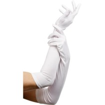 Handschoenen lang wit 52cm