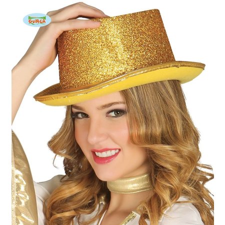 Hoge hoed goudkleurig