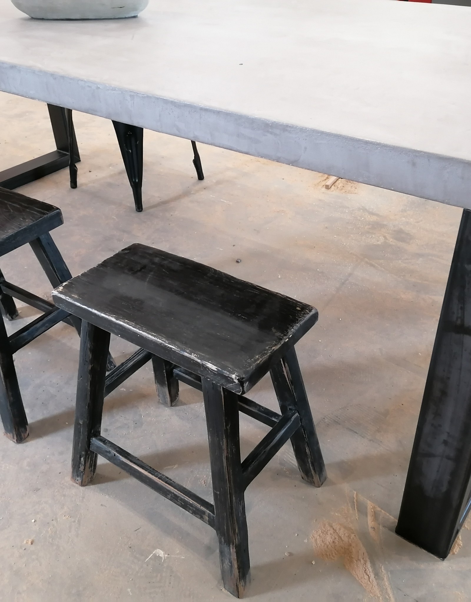 Mortex Gewachster Beton Tisch Metall Untergestell