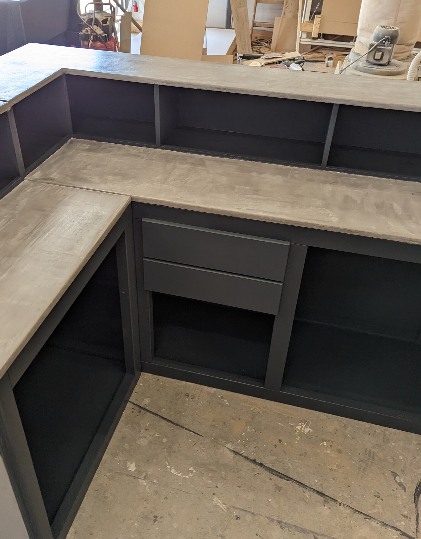 Waxed Concrete Bar Counter Reception Mortex