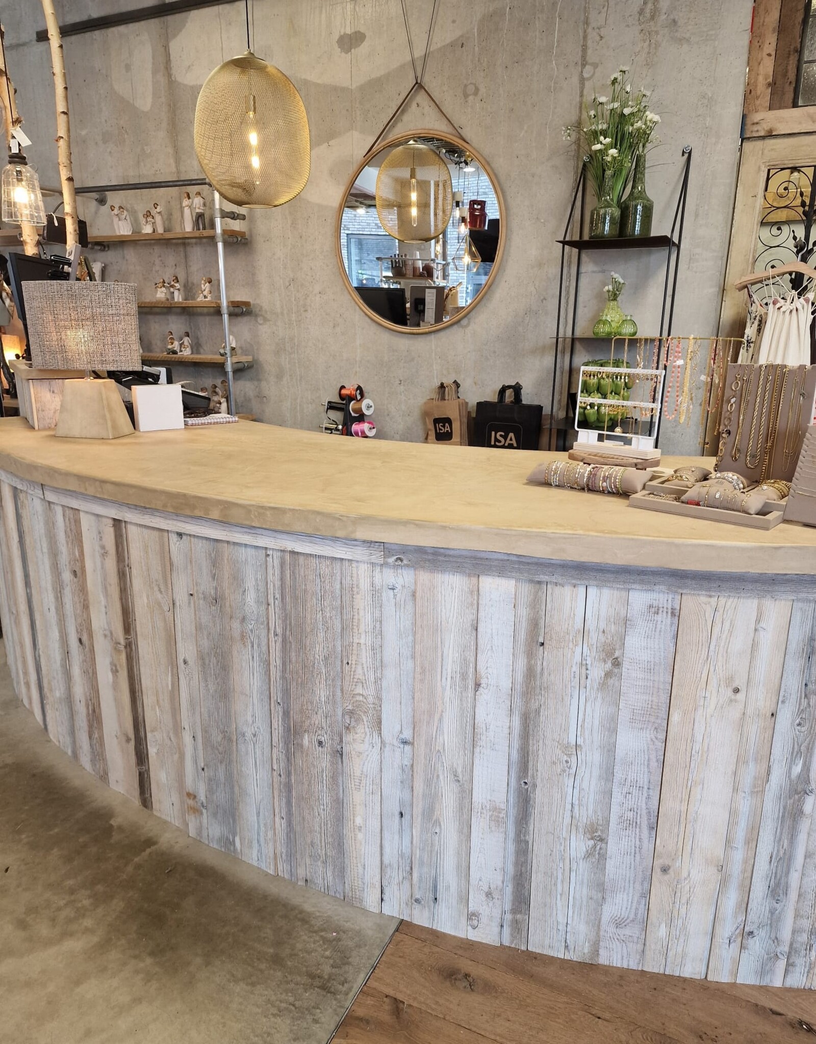 Werkblad Beton Ciré / Mortex voor toonbank, keukeneiland, bar