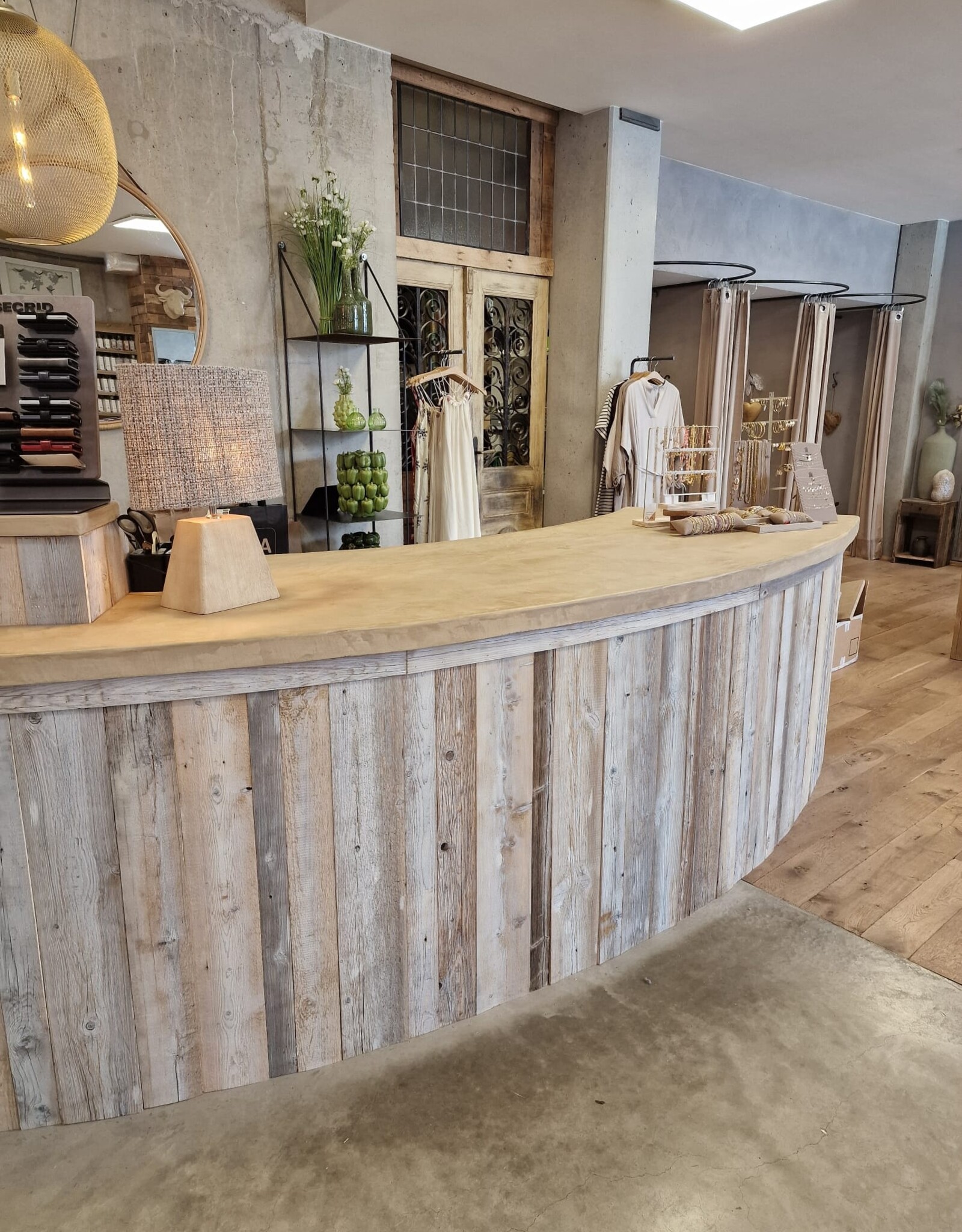 Werkblad Beton Ciré / Mortex voor toonbank, keukeneiland, bar
