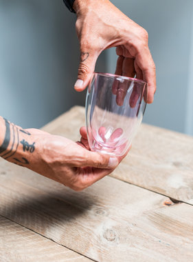 Design dubbelwandig glas roze