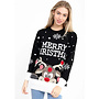 Foute Kersttrui Merry Christmas Zwart - Dames