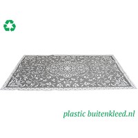 Wonder Rugs Plastic buitenkleed grijs wit voor de tuin