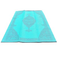 Wonder Rugs Turquoise met grijs buitenkleed oosters