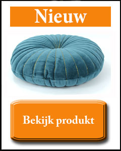 Donkerblauw oosters fluwelen kussen met gouddraad