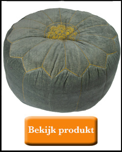 Grijze Marokkaanse fluwelen poef