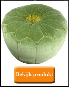 Groene fluwelen Marokkaanse poef
