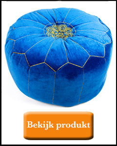 Blauwe Marokkaanse poef